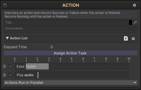 Mini actions sequencer